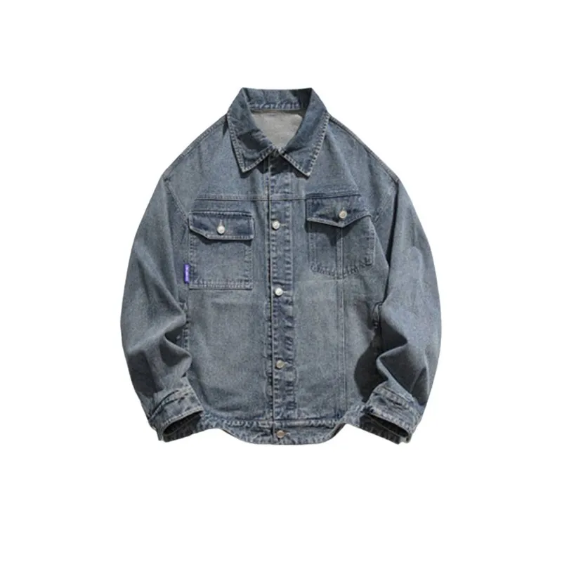 Trendy Brand Vintage Washed Denim Jacket-0