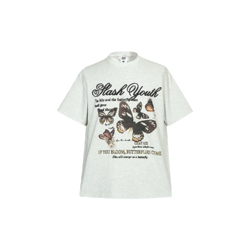 Street Butterfly Cotton T Shirt-0