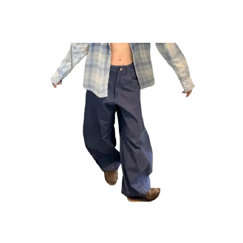 Retro Street Casual Loose Jeans Women-0
