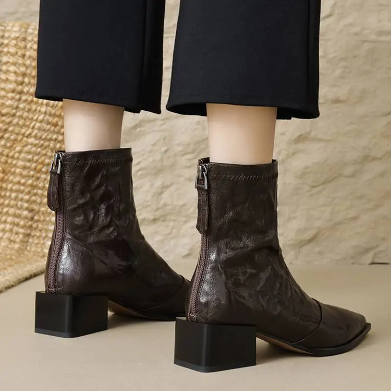 Elegant Zipper Ankle Boots-2
