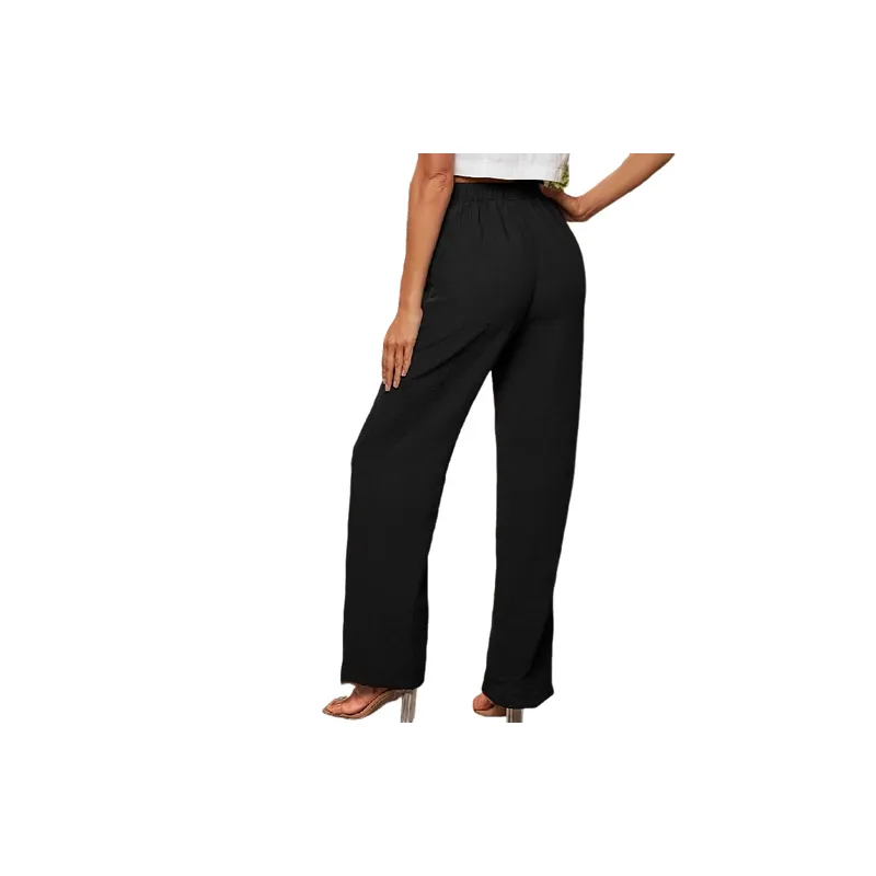 Casual Plain Cotton Sports Pants Women-1