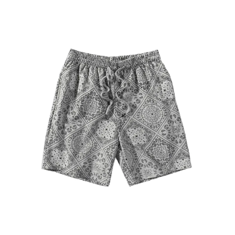 Sporty Loose Cotton Blended Fabric Casual Shorts-0