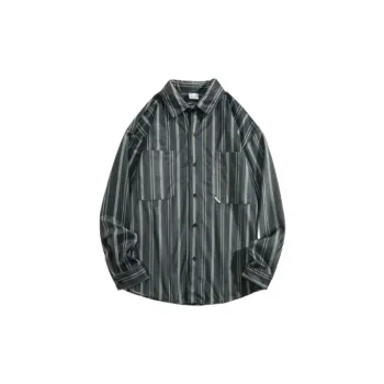 Retro Striped Cotton Blended Fabric Shirt