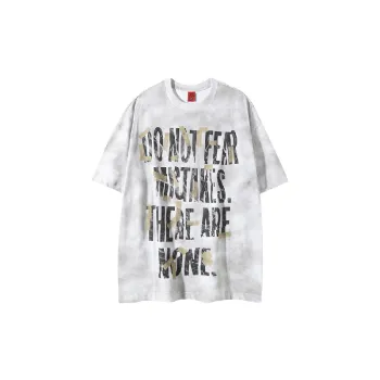Tie Dye Letter Cotton Blended Fabric T Shirt