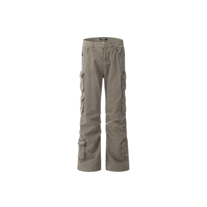 Fashionable Casual Denim Cargo Pants-4