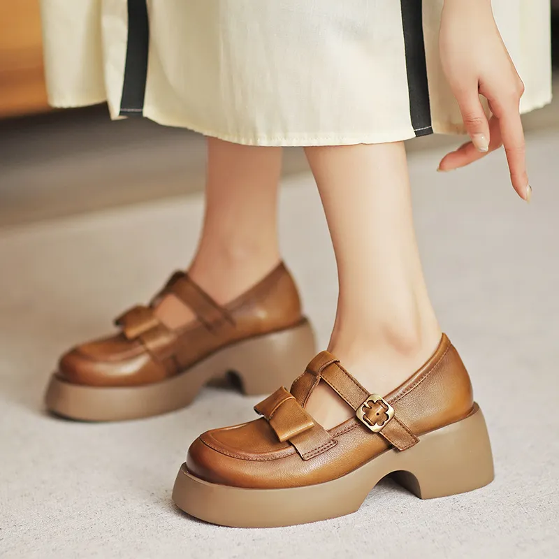 Retro Fashionable Simple Mary Jane Shoes-6