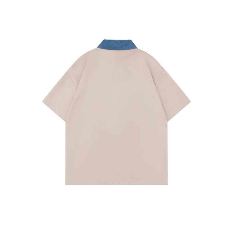 Suede Half Sleeved Polo Shirt-5