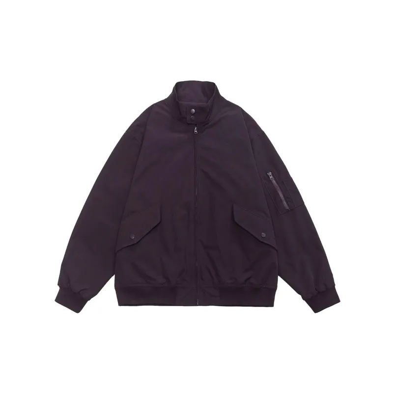 Collar Large Pockets Aviator Jacket-2