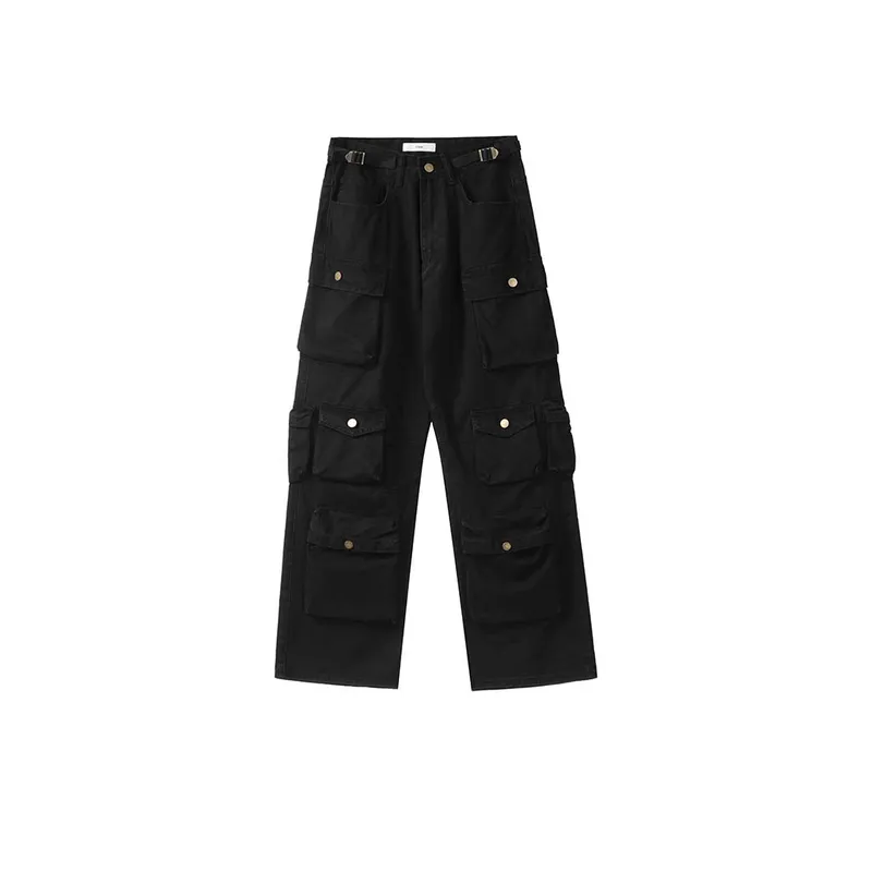 Trendy Street Loose Multi Pocket Pants-0