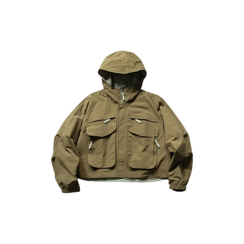 Solid Color Multi Pocket Workwear Jacket-4