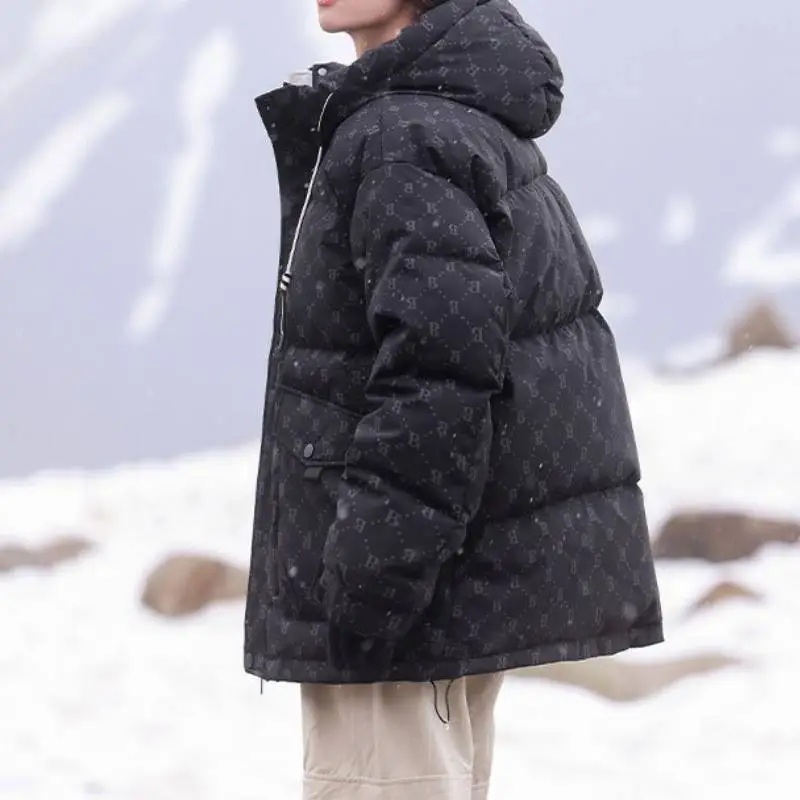 Fashionable Simple White Duck Down Jacket-3