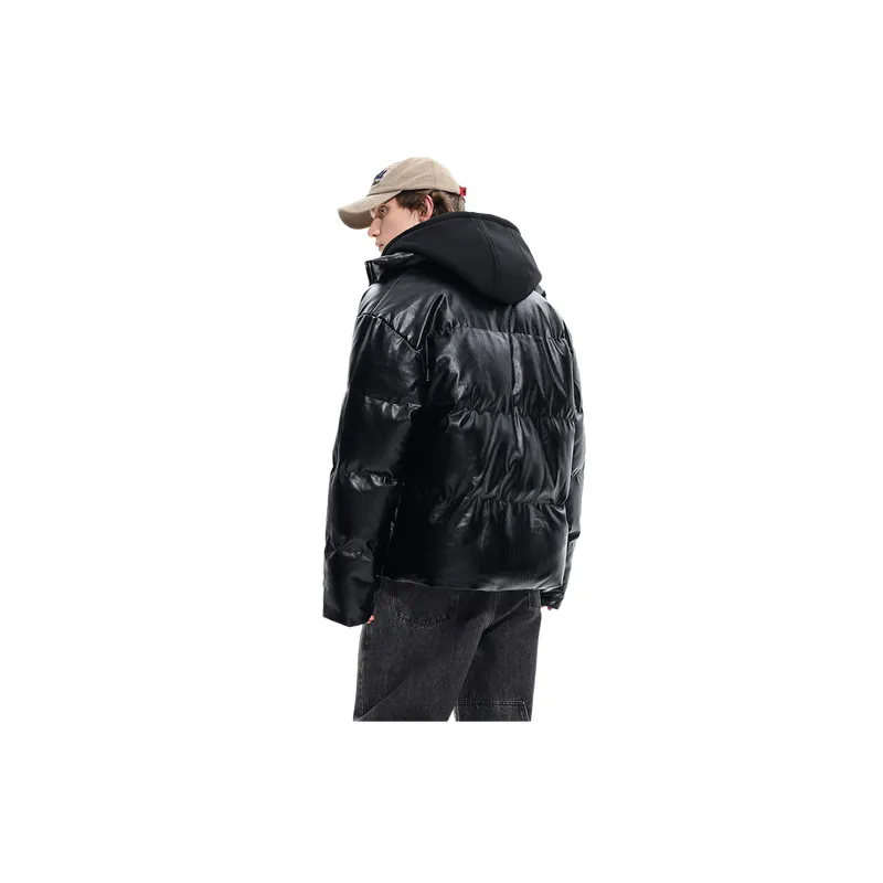 Casual Loose PU Quilted Jacket-13