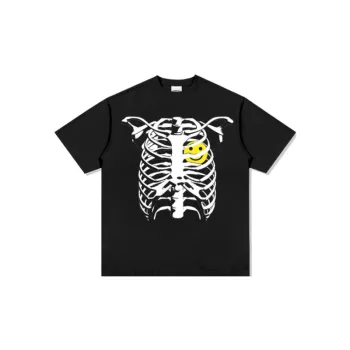 Trendy Skeleton Print Cotton T Shirt