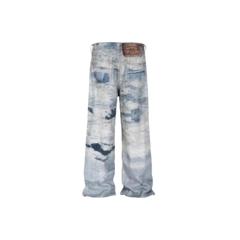 Retro Washed Straight Leg Jeans-1
