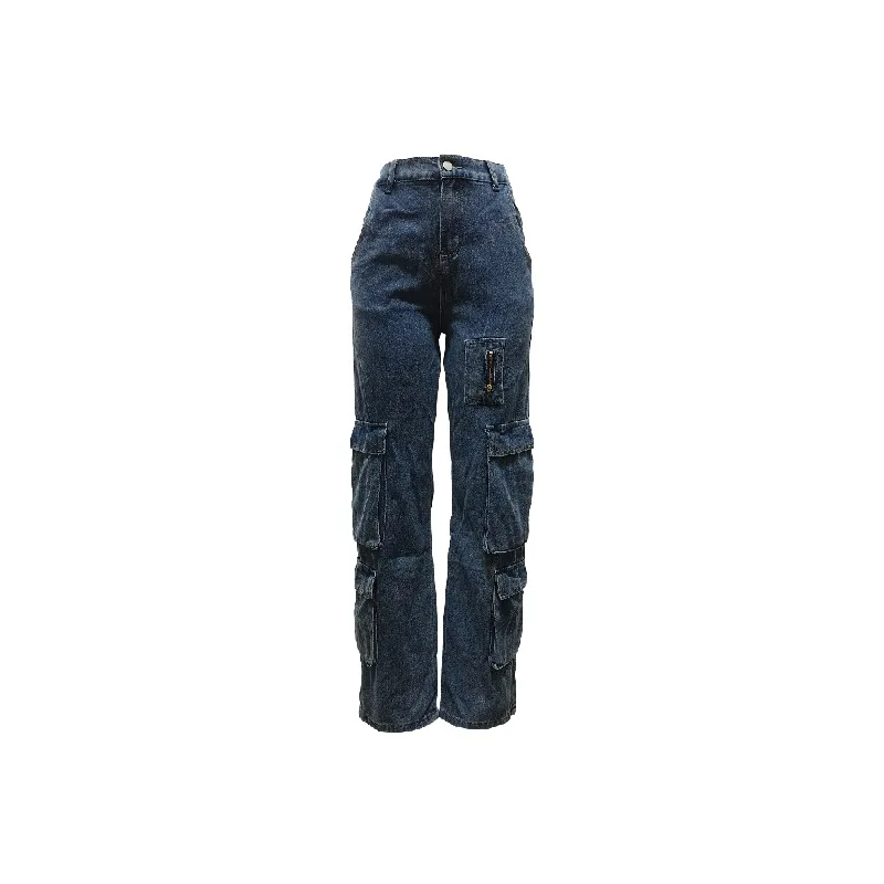 Fashionable Plain Jeans Women-0