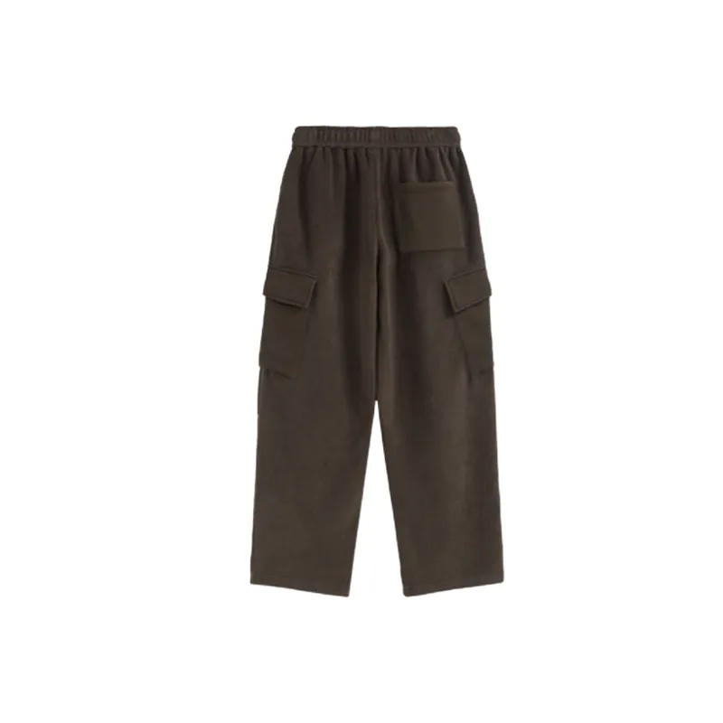 Loose Straight Leg Polyester Casual Pants-4
