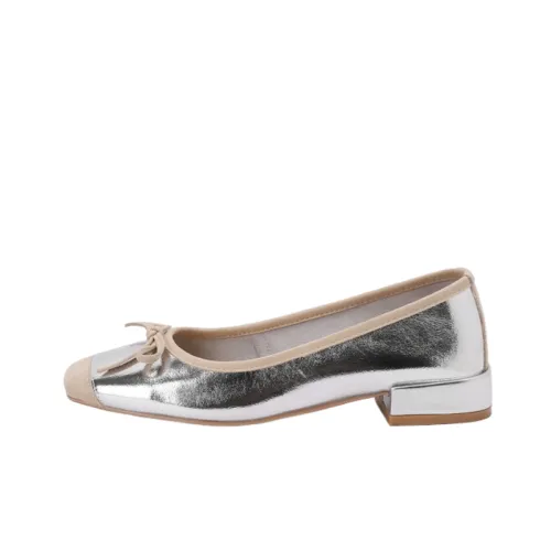 MACH & MACH Double Bow Satin Ballerina Shoes