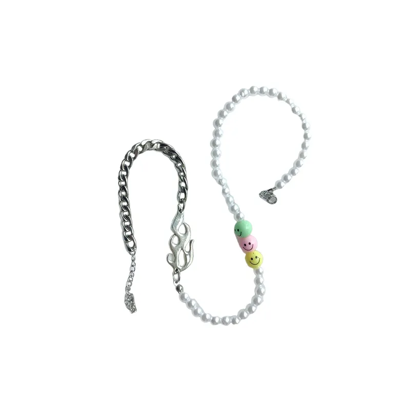 Stainless Steel Highlight Pearl Splicing Necklace-0