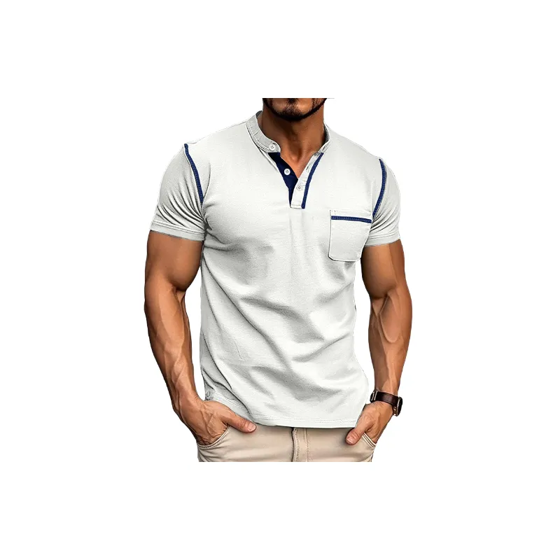 Simple Plain Cotton Blended Fabric T Shirt-2