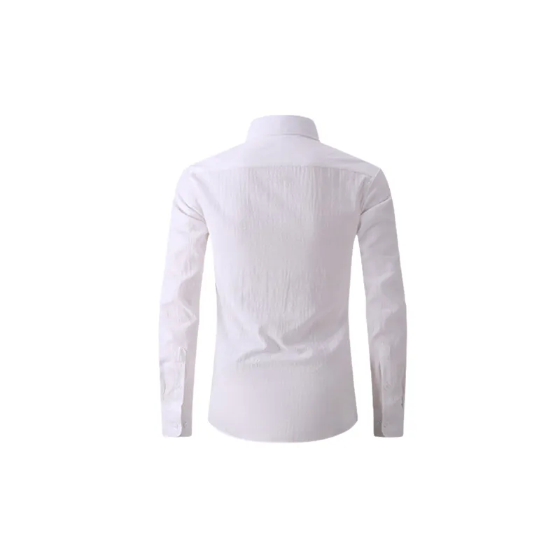 Casual Plain Cotton Blended Fabric Shirt-7