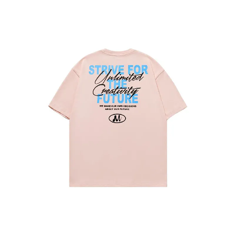 Casual Letter 100% Cotton T Shirt-7