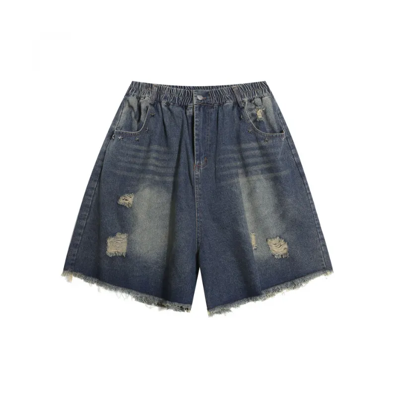 Casual Loose Denim Shorts-2