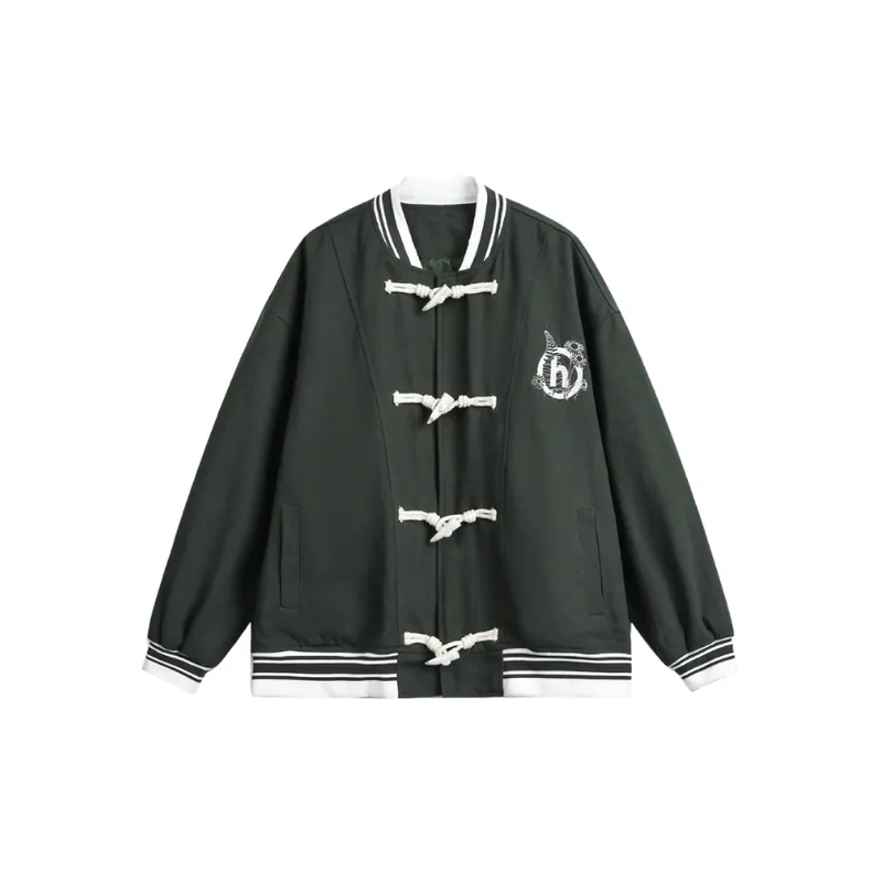 Tide Brand Embroidered Leather Jacket-0