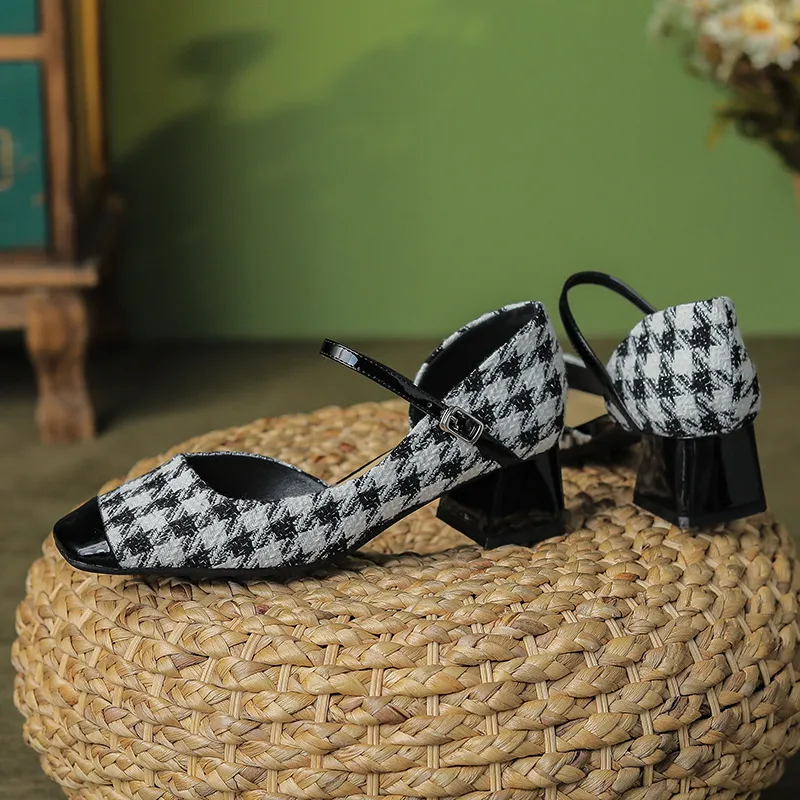 Simple Contrast Color Mary Jane Shoes-8