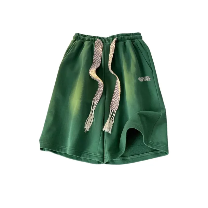 Trend Drawstring Printed Shorts-0