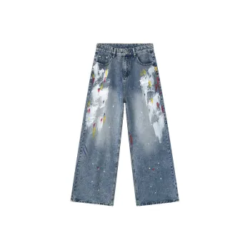 Niche Design Graffiti Loose Casual Jeans