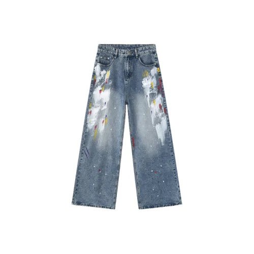 Niche Design Graffiti Loose Casual Jeans