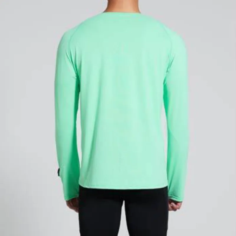 Sporty Long Sleeve Blended Synthetic Fabrics T Shirt-3