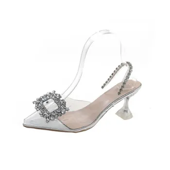 Fashionable Crystal Slide Sandals