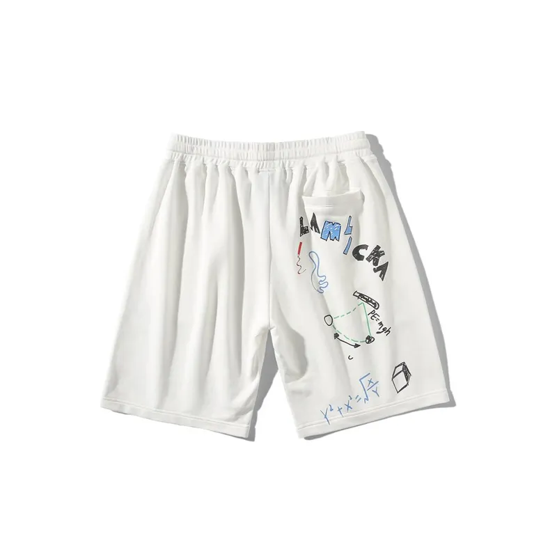 Trendy Astronaut Graffiti Print Shorts-1