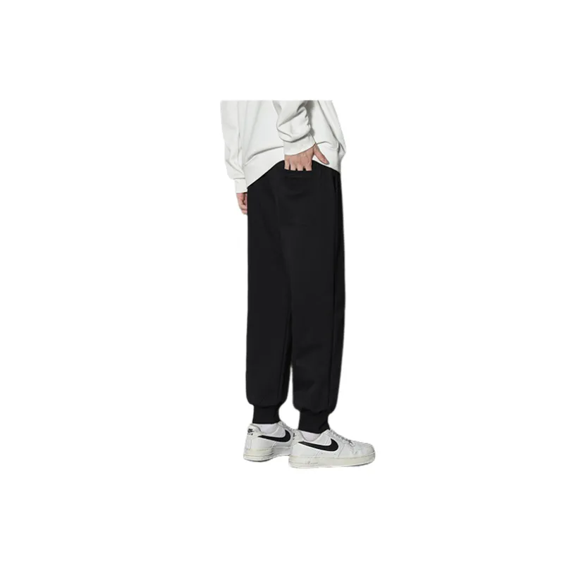 Casual Plain Blended Synthetic Fabrics Casual Pants-9