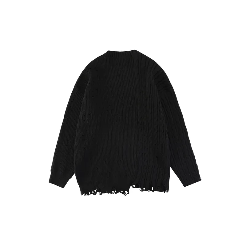 Plain Loose Cotton Sweater-5