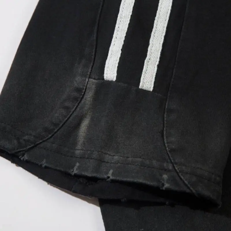 Retro Ripped Cotton Blended Fabric T Shirt-2