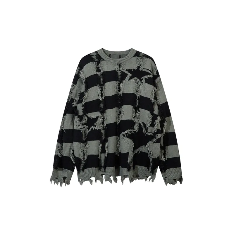 Striped Loose Sweater-0