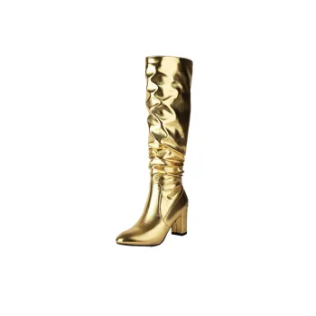 Fashionable Plain Knee High Boots