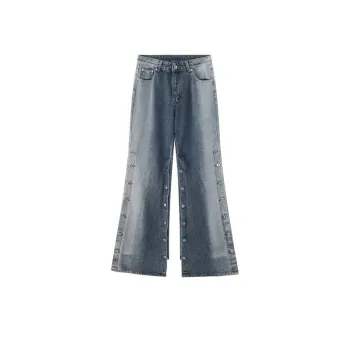 Niche Buckle Design Gradient Jeans