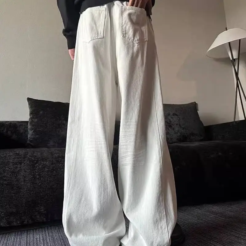 Fashionable Plain Loose Jeans-3