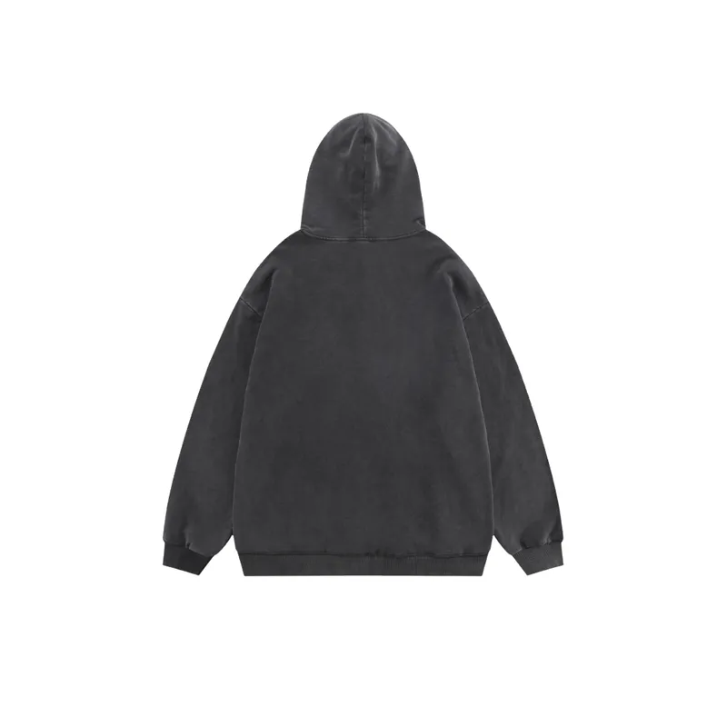 Heavy Solid Color Stitching Hooded Sweatshirt-1