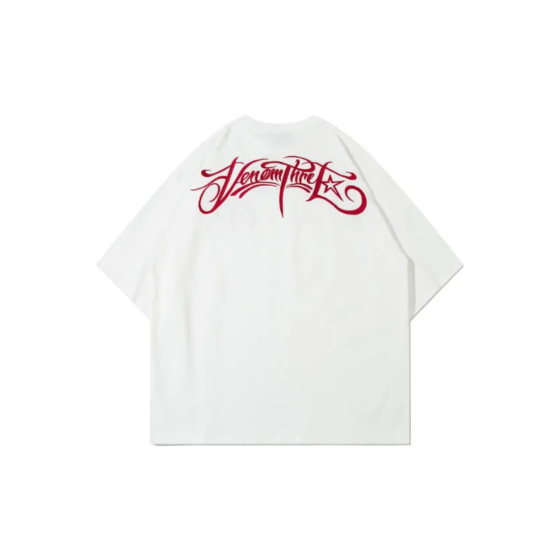 Casual Letter 100% Cotton T-Shirt-1