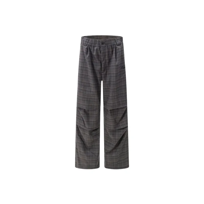Retro Plaid Casual Pants-0