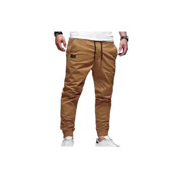 Loose Simple Cotton Blended Fabric Casual Pants