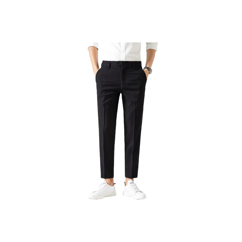 Fashionable Plaid Blended Synthetic Fabrics Suit Trousers-6