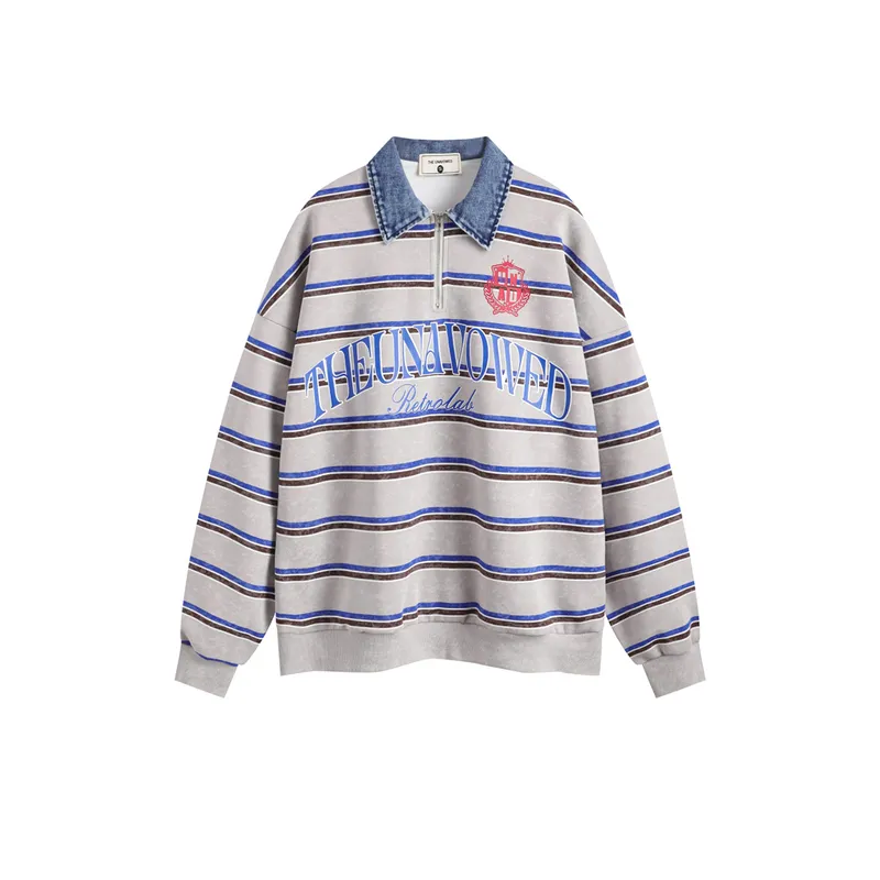 Retro Denim Long Sleeved Polo-0
