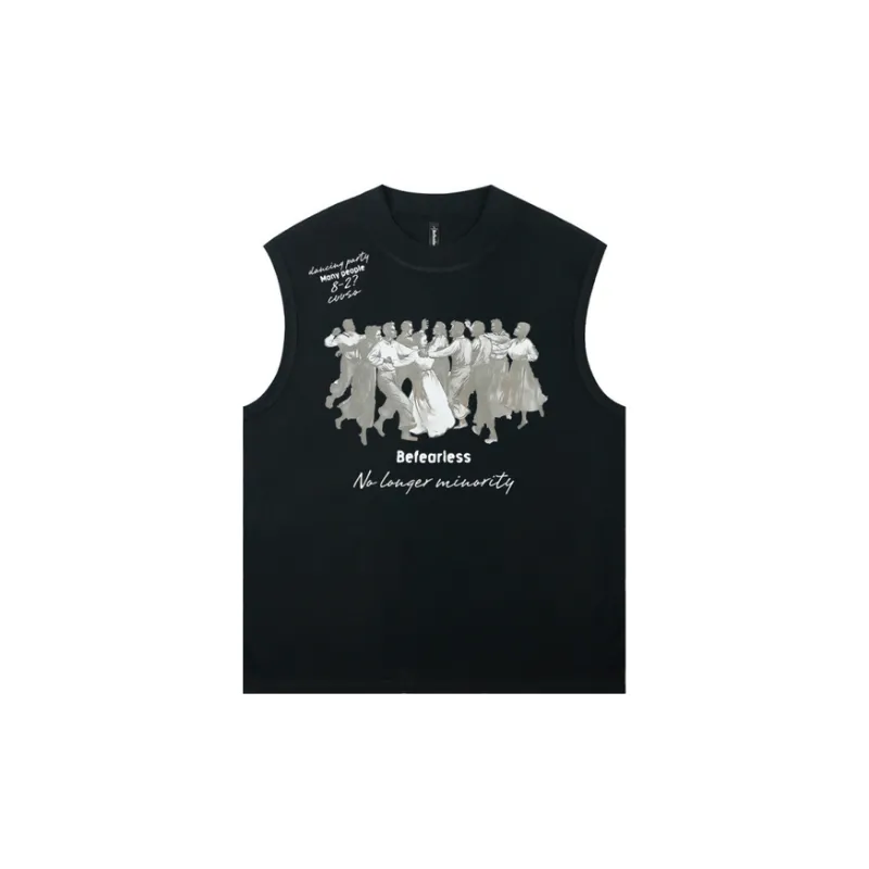Loose Casual Crowd Dancing Printed Vest-2