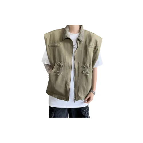 Retro Loose Washed Ripped Denim Vest
