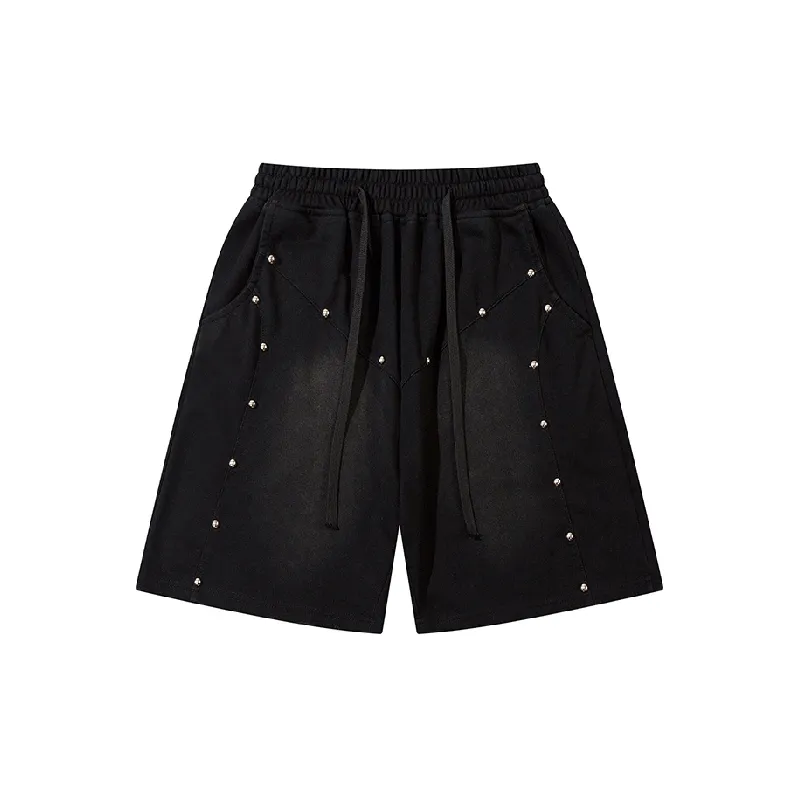 Retro Washed Cotton Casual Shorts-4